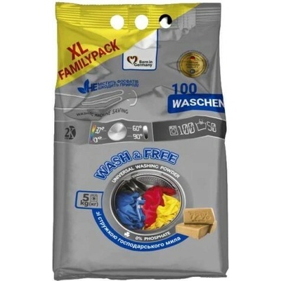 WashandFree Wash & Free Univerzálny prací prášok 5kg 100 PD