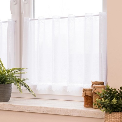 Dekorační metrážová vitrážová záclona ABDULA bílá výška 50 cm MyBestHome – Zboží Dáma