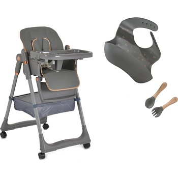 Moni Столче за хранене Moni - Lindo, сиво + подарък (111589)