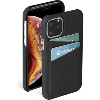 Krusell Гръб Krusell Sunne CardCover естествена кожа за Iphone 11 Pro Max Vintage - Черен (7394090617976)