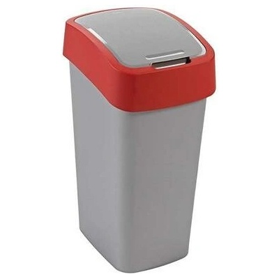 Curver Odpadkový kôš s výklopným vekom, na triedenie odpadu, plastový, 45 l, červený/sivý