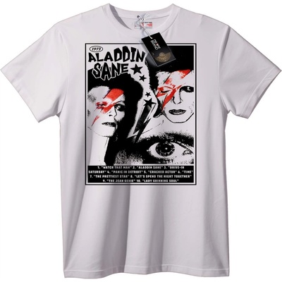NOONEBRAND Тениска Aladdin Sane 1973 - M, White