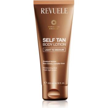 Revuele Paradise Bronze Self Tan Body Lotion автобронзиращ лосион за постепенен тен цвят Light To Medium 200ml