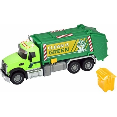 Majorette Autíčko popelářské Mack Granite Garbage Truck kovové se zvukem a světlem 22 cm