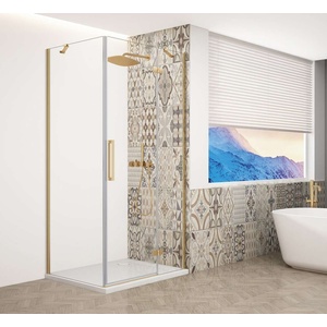 SAPHO Trinity - Душ кабина 80x80 см, дясна, прозрачно стъкло/златисто GT5680-80CR-G (GT5680-80CR-G)