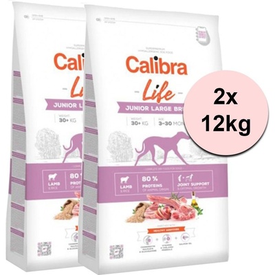 Calibra Dog Life Junior Large Breed Lamb 2 x 12 kg