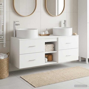 vidaXL Комплект мебели за баня 3 бр. Бяло 49, 5 x 44, 5 x 65, 5 см (3405947)