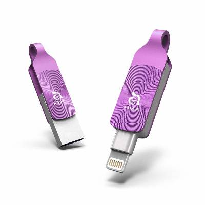 Външна памет за iPhone, iPad, iPod с Lightning (64GB) (лилав) - Adam Elements iKlips Duo Plus Lightning USB 3.1 (ADRAD64GKLDPRC)