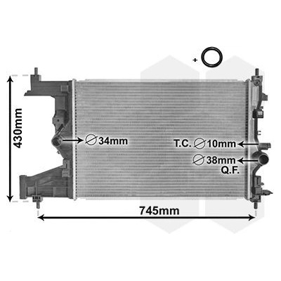 Chladič, chlazení motoru VAN WEZEL 37002485
