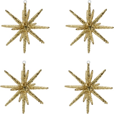 House Doctor Sklenená vianočná ozdoba Spike Brown Glitter 7,5 cm