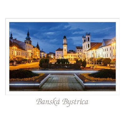 Pohľadnica A6 Banská Bystrica (podvečer)