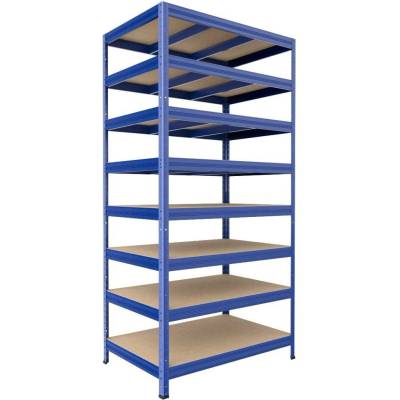 Biedrax Regál do sklepa 45 x 90 x 240 cm, modrý, 8 polic MDF, nosnost 300 kg na polici