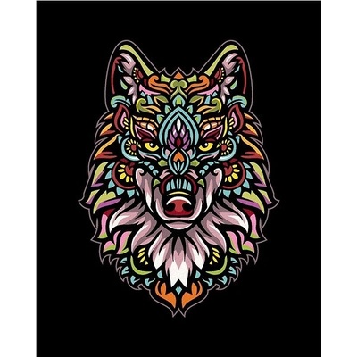 zuty Malování Podle Čísel Mandala Vlk 80 x 100 Cm Plátno Rám