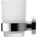 Duravit D-Code - Чаша за четки и паста с държач, лява, млечно стъкло/хром 0099191000 (0099191000)