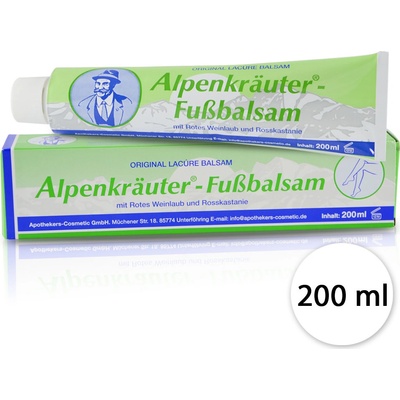 Alpenkrauter Alpský bylinný masážny balzam s pagaštanom konským a červeného hrozna na unavené nohy 200 ml