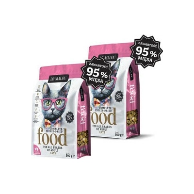 DR MALOU Liofilizovaná Kurča s kuracími srdcami 2 x 0,5 kg