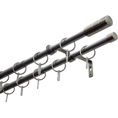 GARDINIA КОРНИЗ РАЗТЕГАЕМ ДВОЕН gardinia ЦИЛИНДЪР 130-240см СТОМАНА ОПТИК (22-4890)