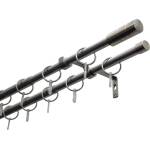 GARDINIA КОРНИЗ РАЗТЕГАЕМ ДВОЕН gardinia ЦИЛИНДЪР 130-240см СТОМАНА ОПТИК (22-4890)