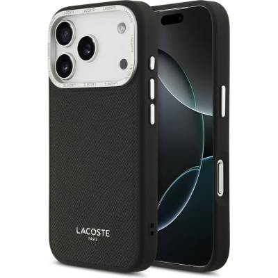 Lacoste PU кожен калъф Champs Elysees MagSafe за iPhone 17 Pro Black (LCHMP17LPCESK)