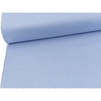 Mirtex Plátno košilovina HALENA 100/33431 Kostička modrá šíře 140cm Ceník: METRÁŽ: od 1 metrů