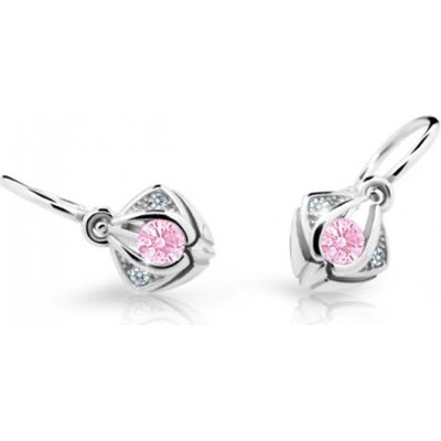 Cutie Kids Jewellery c2217-10-20-x-2 Zlaté dětské náušnice na brizuru Cutie C2217 Pink bílé zlato GBEWR-00302