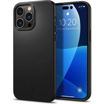 Spigen Thin Fit Case - качествен тънък матиран кейс за iPhone 14 Pro (черен)