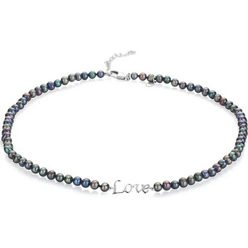 Image 1 of Swan Колие със сладководни черни перли RLOVENB Swan