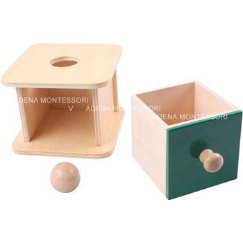 Montessori Krabička so zásuvkou a drevenou guličkou