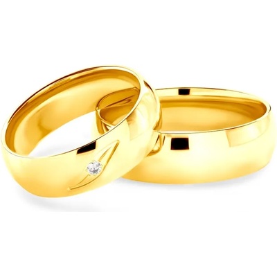 SAVICKI Сватбени халки: злато, полукръгъл профил. 6 мм