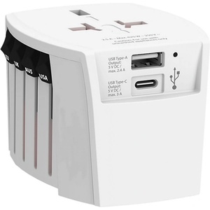 SKROSS MUV пътно зарядно устройство USB+Type-C гнездо 250V/2.5A, заземено, БЯЛО 1.302974 (1.302974)