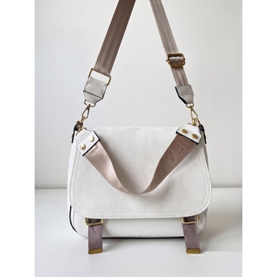 Laura Biaggi Biela crossbody kabelka praktická kabelka na rameno