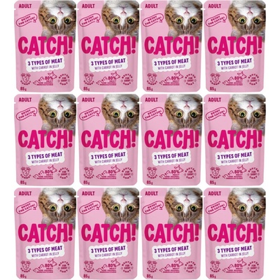 CATCH Tři druhy masa s mrkví v želé 12 x 85 g