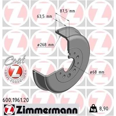 Brzdový buben ZIMMERMANN 600.1961.20 (600196120)