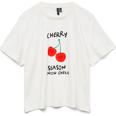 Vero Moda TRIČKO CHERRY BÍLÉ