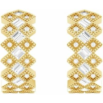 Eppi Zlaté kruhové náušnice s lab-grown diamantmi Helle E49142