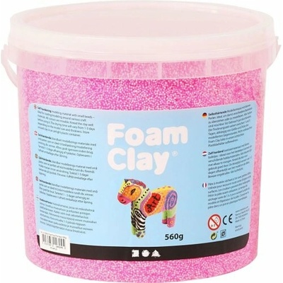 Creative Samotvrdnoucí modelovací pěnová kuličková hmota Foam Clay NEON RŮŽOVÁ 560g