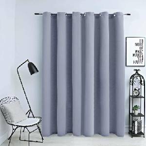 Pure Line Home Плътна завеса в цвят сив с метални халки, 290 x 245 см