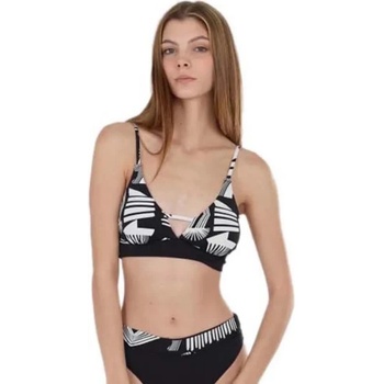 Fundango Sahara V-Neck Cami bikini top - Black (Black Pattern)