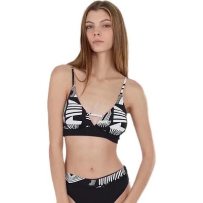 Fundango Sahara V-Neck Cami bikini top - Black (Black Pattern)