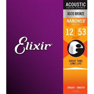 Elixir Струни за акустична китара NANOWEB Bronze Light 12-53 ELIXIR 11052