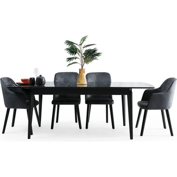 Akyol-Mobilya Комплект разтегателна трапезна маса + 4 стола