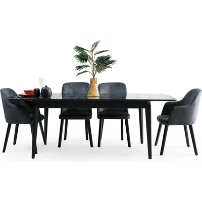 Akyol-Mobilya Комплект разтегателна трапезна маса + 4 стола