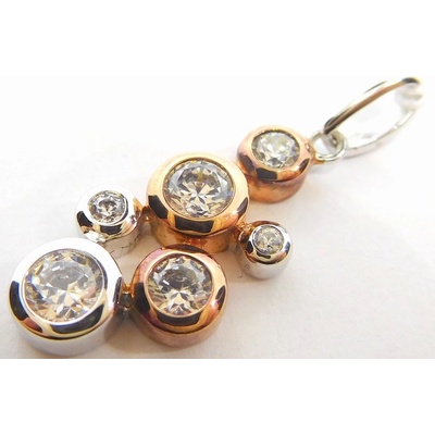 Klenoty Budín Dámský stříbrný rose gold přívěsek se zirkony SVLP0117SH8BK00