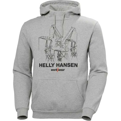 Helly Hansen Mens Manchester Graphic Hoodie Light Grey