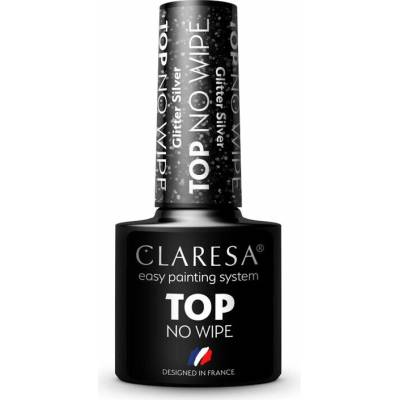 CLARESA Top Glitter Silver 5 g vrchný gél lak