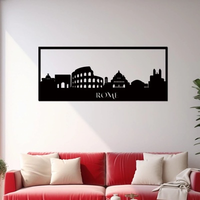 Dřevěná dekorace na zeď ŘÍM Rozměry (cm): 40x11, Zvolte barvu dekoru: Černá