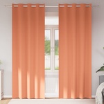 Pure Line Home Плътни завеси в цвят теракота с метални халки, 2 бр. , 140 x 260 см