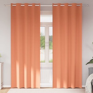 Pure Line Home Плътни завеси в цвят теракота с метални халки, 2 бр. , 140 x 260 см