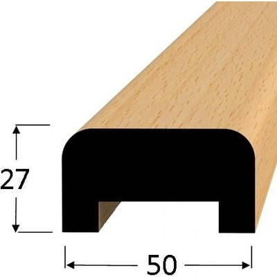 Madlo buk 50x27mm, délka 250cm