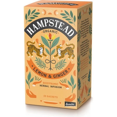 Hampstead Tea London BIO citrónový čaj se zázvorem BIO Demeter Sáčkový čaj 20 ks